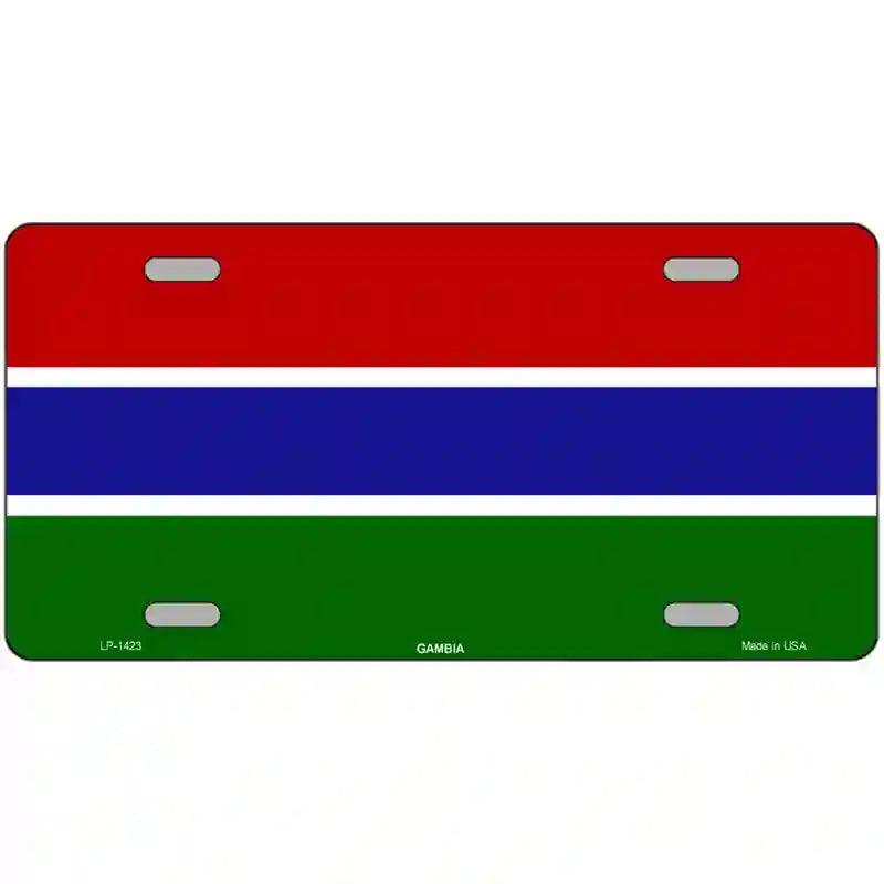 Gambia Flag Metal Novelty License Plate 12" x 6" (LP)