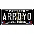 Arroyo Puerto Rico Black Novelty Metal License Plate 12" x 6" (LP)