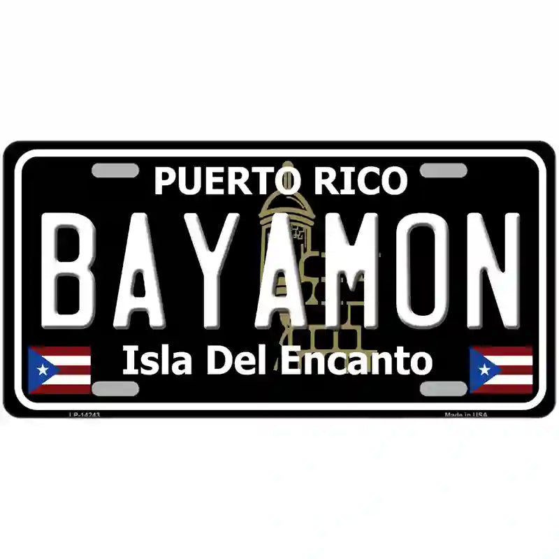 Bayamon Puerto Rico Black Novelty Metal License Plate 12" x 6" (LP)