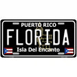 Florida Puerto Rico Black Novelty Metal License Plate 12" x 6" (LP)