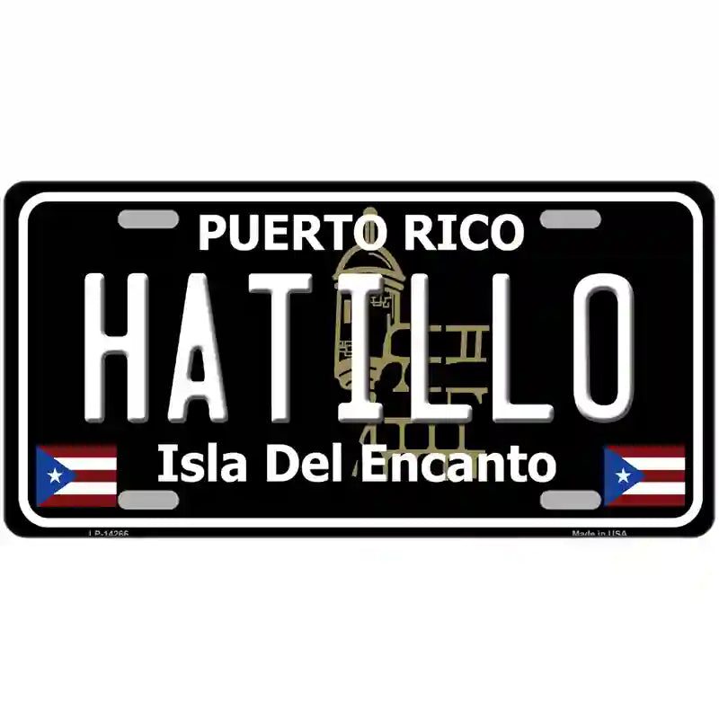 Hatillo Puerto Rico Black Novelty Metal License Plate 12" x 6" (LP)