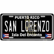 San Lorenzo Puerto Rico Black Novelty Metal License Plate 12" x 6" (LP)