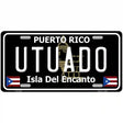 Utuado Puerto Rico Black Novelty Metal License Plate 12" x 6" (LP)