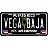 Vega Baja Puerto Rico Black Novelty Metal License Plate 12" x 6" (LP)