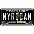 Nyrican Puerto Rico Black Novelty Metal License Plate 12" x 6" (LP)