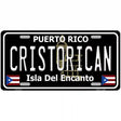 Cristorican Puerto Rico Black Novelty Metal License Plate 12" x 6" (LP)