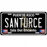 Santurce Puerto Rico Black Novelty Metal License Plate 12" x 6" (LP)