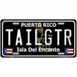 Tailgtr Puerto Rico Black Novelty Metal License Plate 12" x 6" (LP)