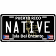 Native Puerto Rico Black Novelty Metal License Plate 12" x 6" (LP)