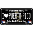 I Love Puerto Rico Black Novelty Metal License Plate 12" x 6" (LP)