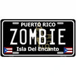 Zombie Puerto Rico Black Novelty Metal License Plate 12" x 6" (LP)