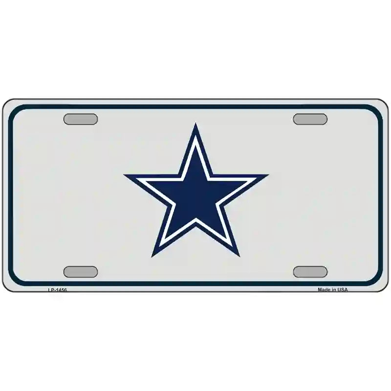 Small Blue Star Metal Novelty License Plate Tag LP-1456