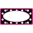 White Black Polka Dots Pink Frame And White Center Oval Metal Novelty License Plate 12" x 6" (LP)