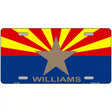 Williams Arizona Flag Metal Novelty License Plate 12" x 6" (LP)