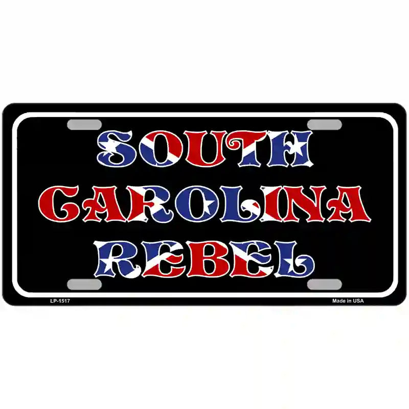 South Carolina Rebel Metal Novelty License Plate 12" x 6" (LP)