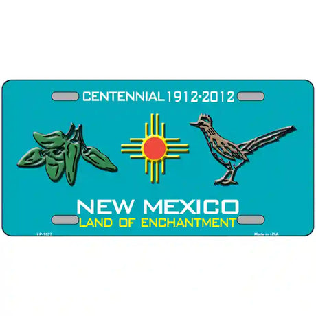 Green Chili & Road Runner New Mexico Metal Novelty License Plate 12" x 6" (LP)