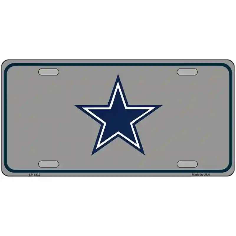 Blue Star Dark Gray Metal Novelty License Plate Tag LP-1532