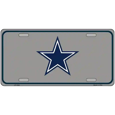 Blue Star Dark Gray Metal Novelty License Plate Tag LP-1532