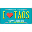 I Love Taos New Mexico Novelty Metal License Plate 12" x 6" (LP)