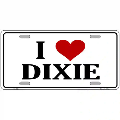 I Love Dixie Novelty Metal License Plate 12" x 6" (LP)