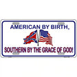 American By Birth Southern By Grace Metal Novelty License Plate 12" x 6" (LP)