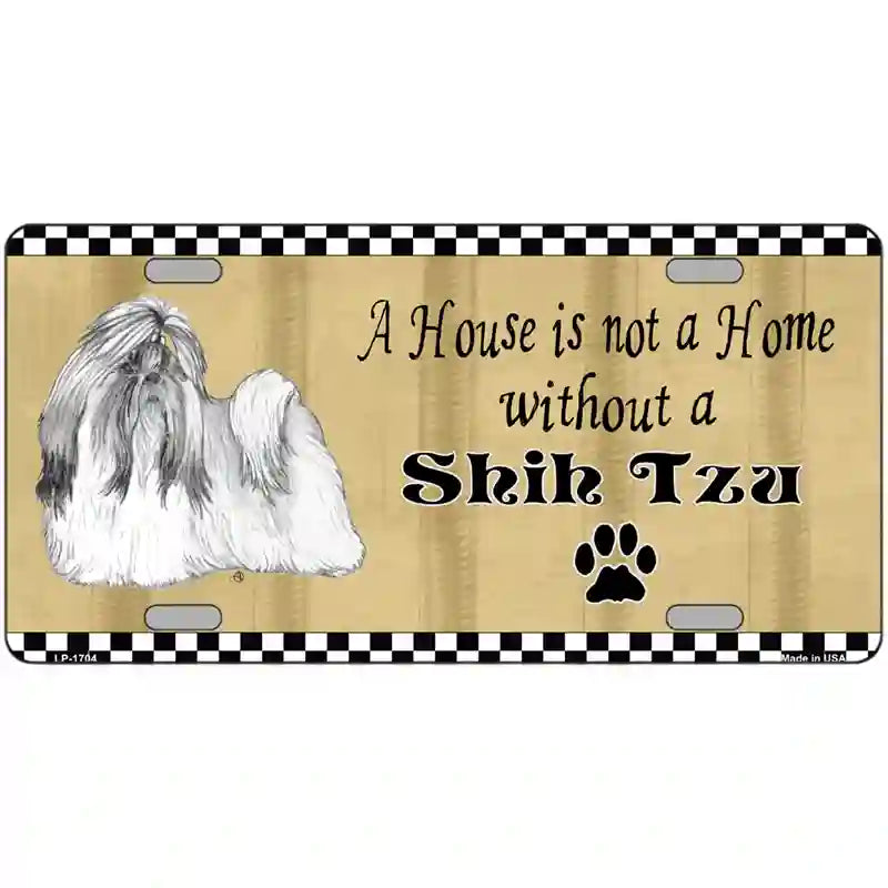 Pencil Sketch Shih Tzu Metal Novelty License Plate 12" x 6" (LP)