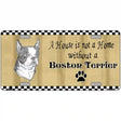 Pencil Sketch Boston Terrier Metal Novelty License Plate 12" x 6" (LP)