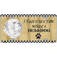 Pencil Sketch Bulldog Metal Novelty License Plate 12" x 6" (LP)