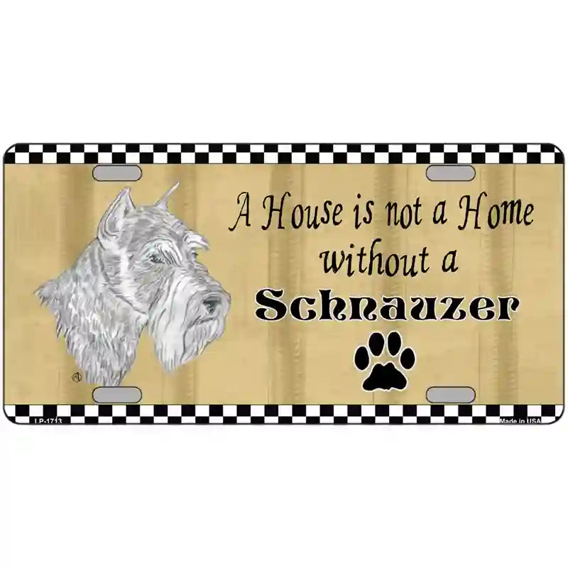 Pencil Sketch Schnauzer Metal Novelty License Plate 12" x 6" (LP)