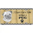 Pencil Sketch Pug Metal Novelty License Plate 12" x 6" (LP)