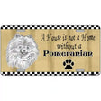 Pencil Sketch Pomeranian Metal Dog Novelty License Plate 12" x 6" (LP)