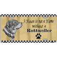 Pencil Sketch Rottweiler Metal Novelty License Plate 12" x 6" (LP)