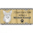 Pencil Sketch Welsh Corgi Metal Novelty License Plate 12" x 6" (LP)