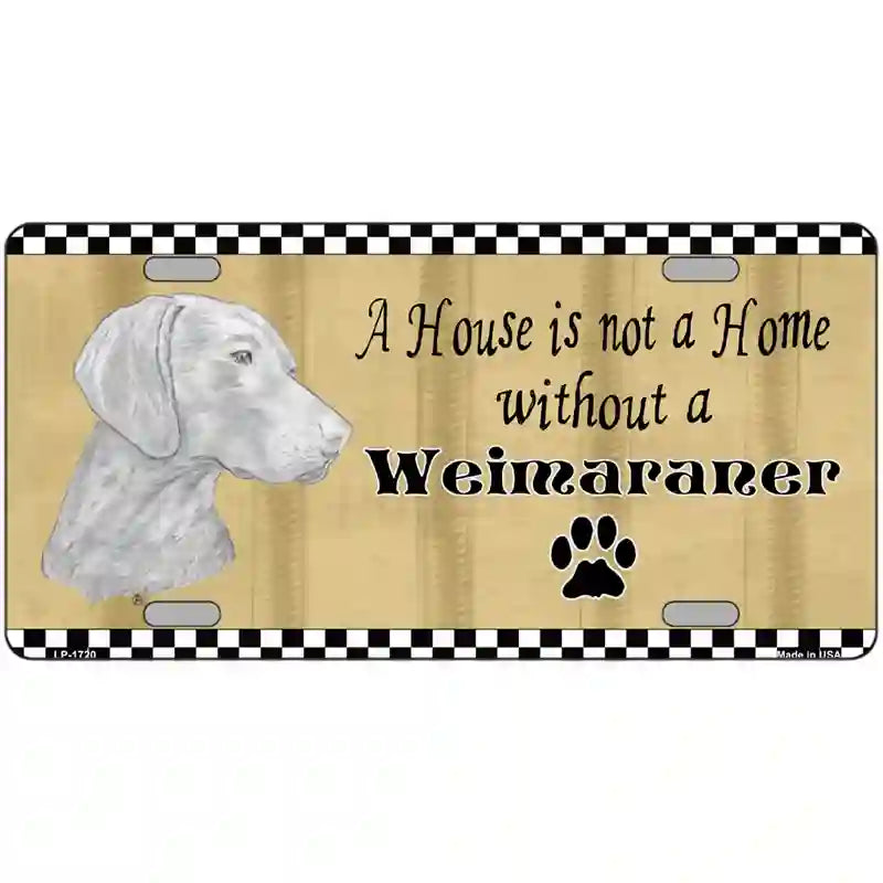 Pencil Sketch Weimaraner Metal Novelty License Plate 12" x 6" (LP)