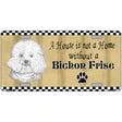 Pencil Sketch Bichon Frise Metal Novelty License Plate 12" x 6" (LP)