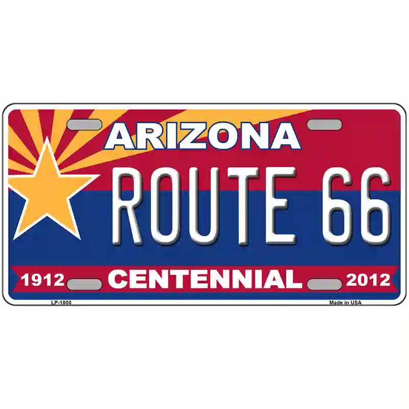 Arizona Centennial Route 66 Metal Novelty License Plate 12" x 6" (LP)