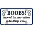 Boobs Proof Metal Novelty License Plate 12" x 6" (LP)