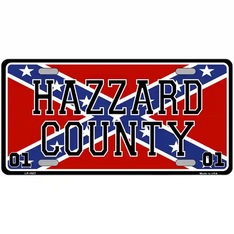 Hazard County Confederate Flag Metal Novelty License Plate 12" x 6" (LP)