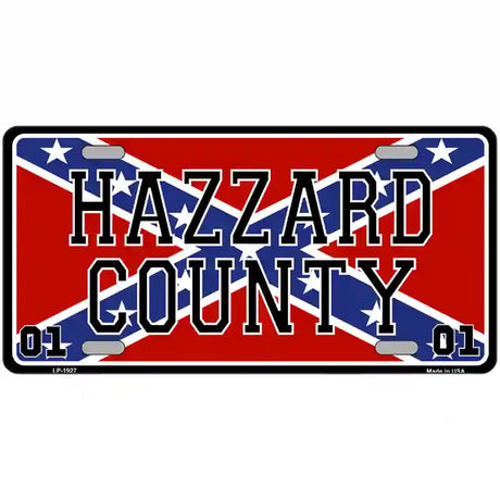 Hazard County Confederate Flag Metal Novelty License Plate 12" x 6" (LP)