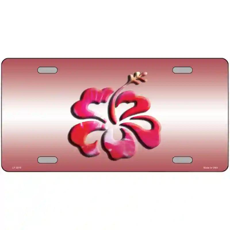 Hibiscus Flower Metal Novelty License Plate 12" x 6" (LP)