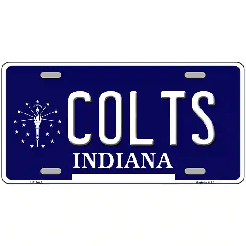 Colts Indiana State Novelty Metal License Plate 12" x 6" (LP)