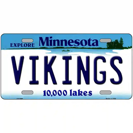 Vikings Minnesota State Novelty Metal License Plate 12" x 6" (LP)