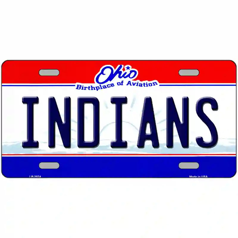 Indians Ohio Novelty State Metal License Plate 12" x 6" (LP)