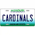 Cardinals Missouri State Novelty Metal License Plate 12" x 6" (LP)