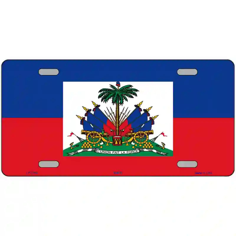 Haiti Flag Metal Novelty License Plate 12" x 6" (LP)