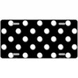 White Polka Dots Black Metal Novelty License Plate 12" x 6" (LP)