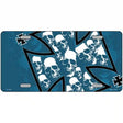 Maltese Cross Skulls Metal Novelty License Plate 12" x 6" (LP)