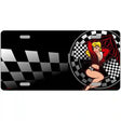 Racing Pin Up Girl Metal Novelty License Plate 12" x 6" (LP)