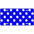 White Polka Dots Royal Blue Metal Novelty License Plate 12" x 6" (LP)