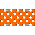 White Polka Dots Orange Metal Novelty License Plate 12" x 6" (LP)